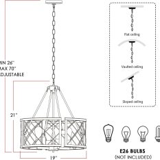 Adjustable Stylish Entryway 4-Light Fixture Chandelier Design 5