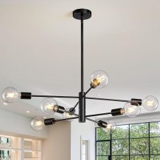 Black Sputnik 8-Light Farmhouse Modern Chandelier