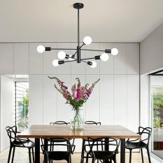 Black Sputnik 8-Light Farmhouse Modern Chandelier 4