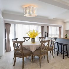 Boho Style Wood Bead Chandelier Ceiling Light kitchenarea