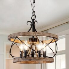 Captivating Wood Farmhouse Chandelier Rustic Design 5