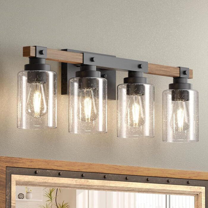 Charming Rustic Farmhouse Vanity Lights Design