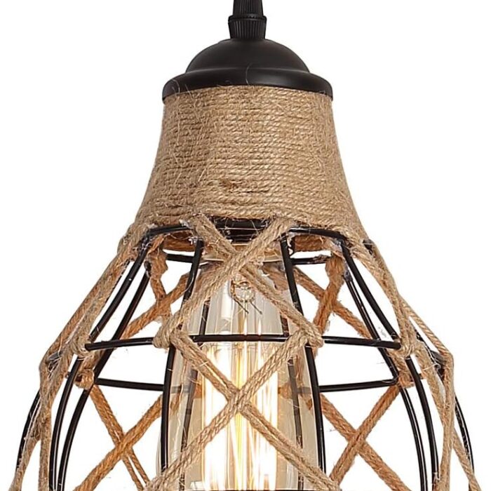 Charming Rustic Light Pendant Woven Design