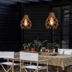 Charming Rustic Light Pendant Woven Design