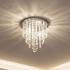 Crystal Mini Chandelier Ceiling Light Fixture Modern Design