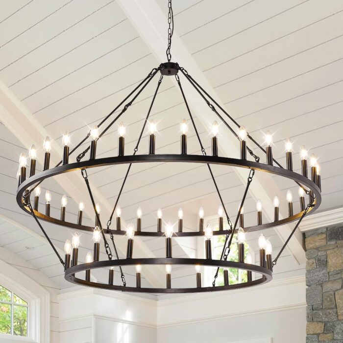 Elegant Black Farmhouse Ceiling Light Fixture