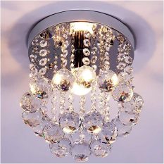 Elegant Crystal Chandelier Ceiling Lighting Mini Flush Mount Fixture 1