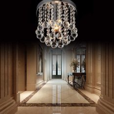 Elegant Crystal Chandelier Ceiling Lighting Mini Flush Mount Fixture 4