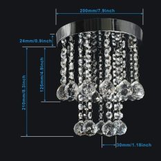 Elegant Crystal Chandelier Ceiling Lighting Mini Flush Mount Fixture 5