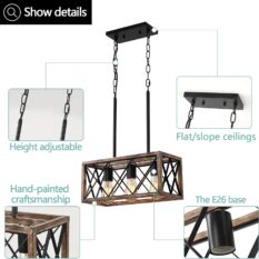 Elegant Rustic Farmhouse Chandelier Wood Design 2