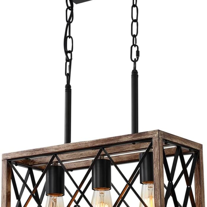 Elegant Rustic Farmhouse Chandelier Wood Design