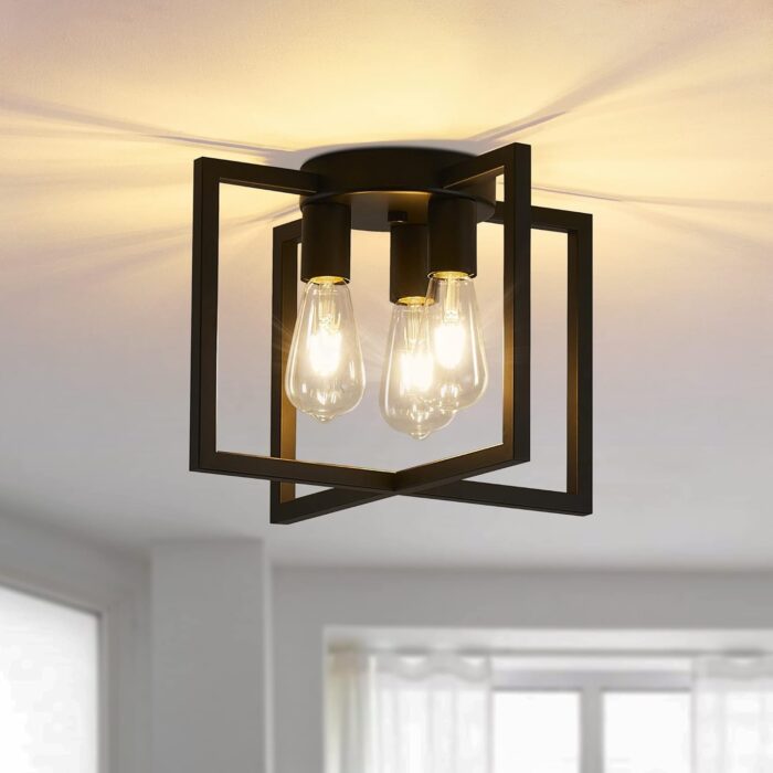 Geometric Metal Shade Modern Hallway Fixture