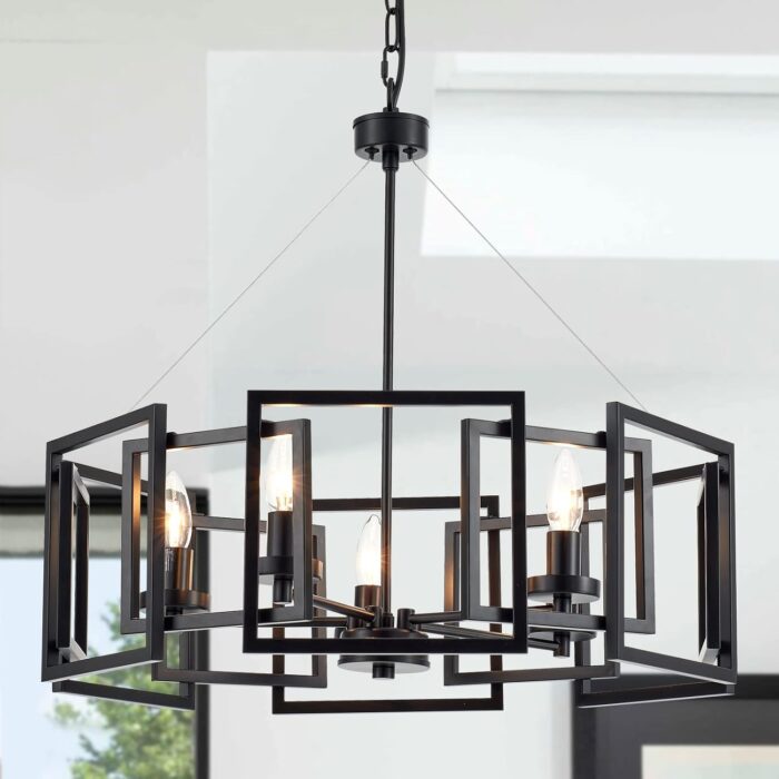 Geometric Pendant Light with Stylish Industrial Look