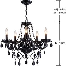 Modern Home E12 Base Light Black Chandelier Fixture 1