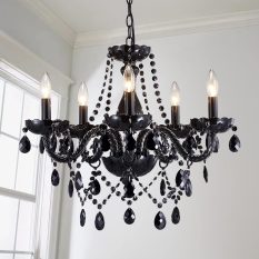 Modern Home E12 Base Light Black Chandelier Fixture