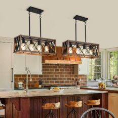 Striking Rustic Farmhouse Lighting Linear Chandelier