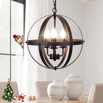 Vintage Metal Sphere Pendant Hanging Light Fixtures